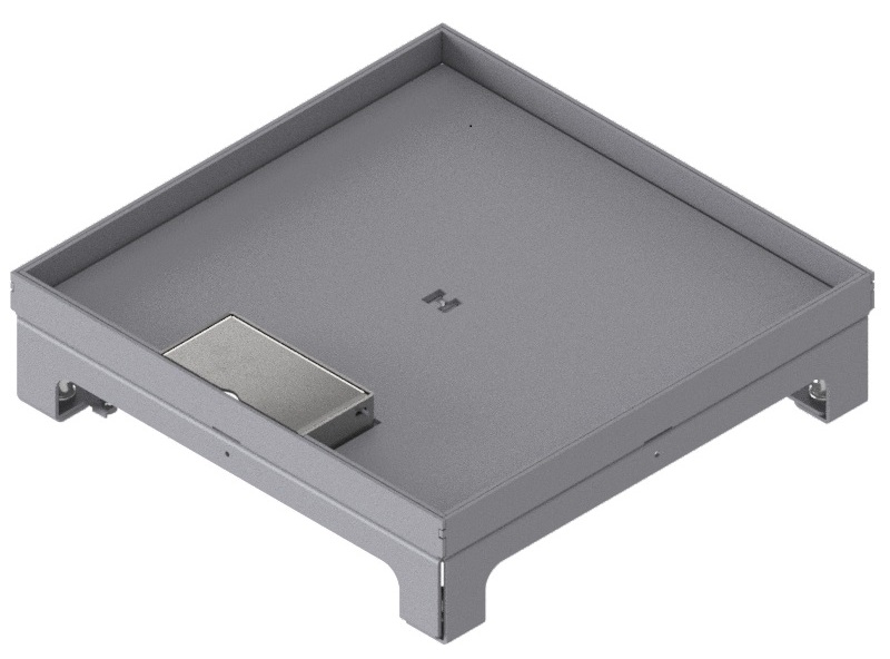 Produktbild UBD 260 255  -  Unterflur-Bodendose UBD 260 inkl. Deckel mit Kante, geschlossen, 15mm Vertiefung und 1 Schnurauslass